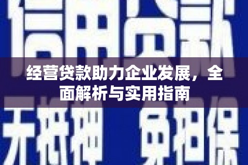 硚口经营贷款助力企业发展，全面解析与实用指南