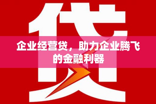 荔城企业经营贷，助力企业腾飞的金融利器