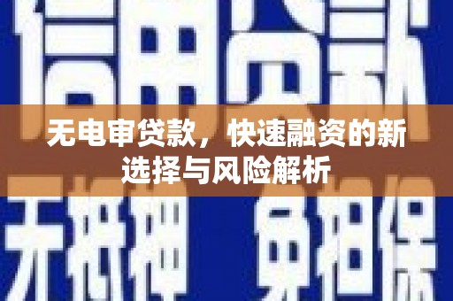 元谋无电审贷款，快速融资的新选择与风险解析