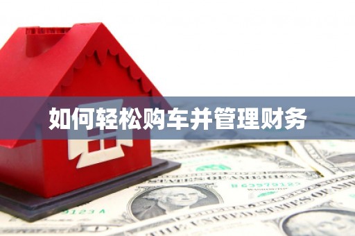 颍上如何轻松购车并管理财务