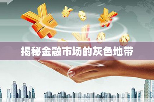 后里揭秘金融市场的灰色地带